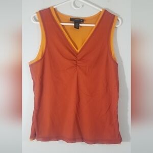Venezia Tank. V-Neck, Cinched Breast, Lightweight Layered Nylon Top. Size 14/16.